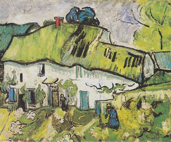 Vincent Van Gogh Farmhouse with two figures Germany oil painting art
